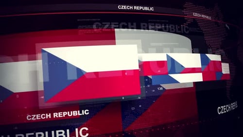 Czech Republic Flag Corporate News Intro Reveal