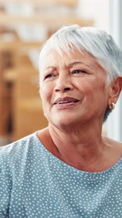 Senior Woman Smiling Indoors