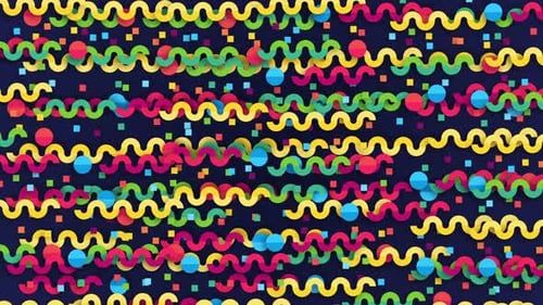 Confetti Celebrate Icon Rotation Background Loop