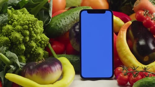 Food Shopping Market Vegetables Delivery Online Shop Buying Tomato Cucumber Pepper Broccoli in