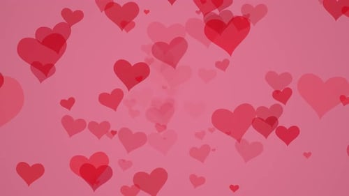 Animated Pink and Red Floating Hearts Loop Background