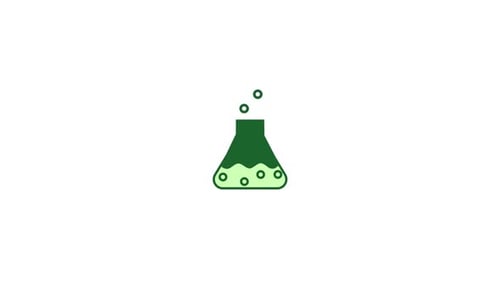 Animated Laboratory Flask with Bubbling Liquid Icon