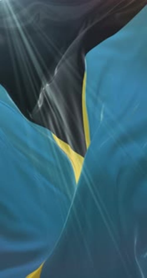 The Bahamas Flag Waving Seamless Loop