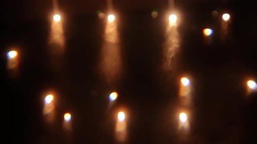 Beams of Light From Spotlight in Dark Studio with Smoke