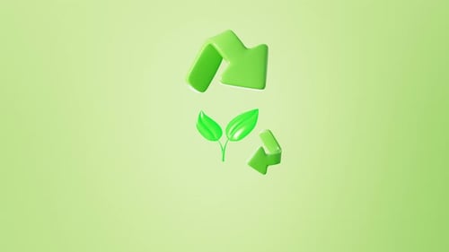 A little tree with loop arrows around it, Concept of environmental protection ,3d rendering.