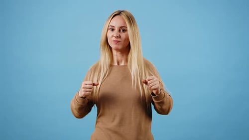 Woman Displays Range of Emotions with Expressions