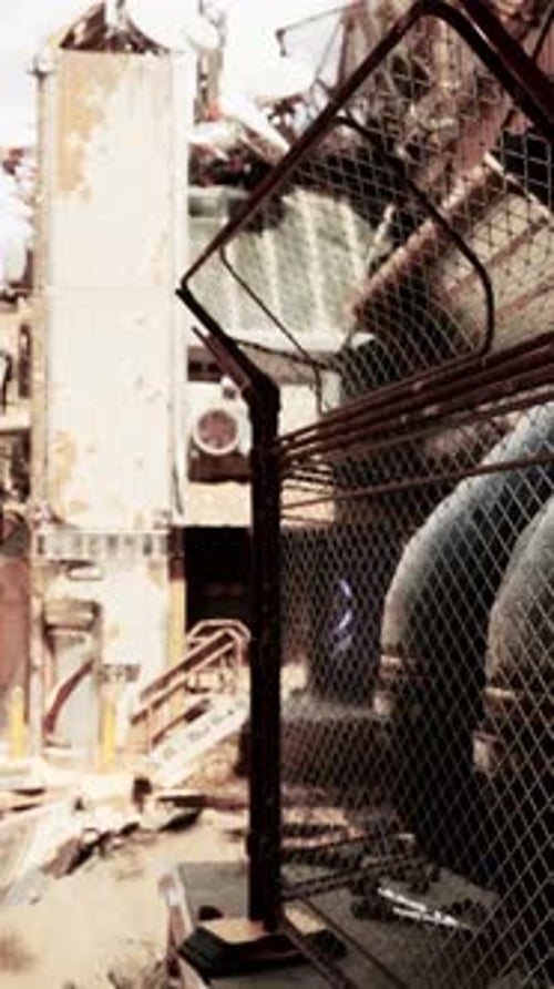 A Metal Structure with a Maze of Pipes Inside