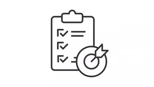 Minimalist Business Checklist and Target Achievement Icon Animation