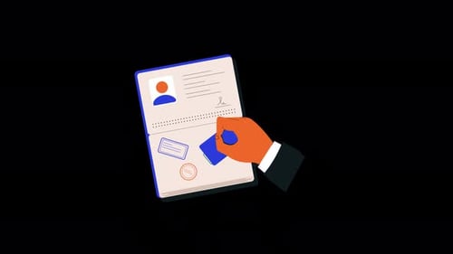 Animated Hand Stamping Passport for Travel