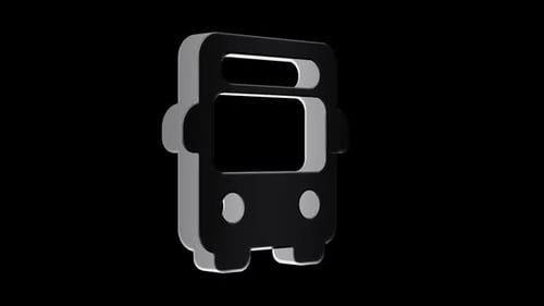Modern 3D Animated Bus Icon Loop