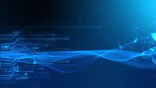 Digital Cyberspace Matrix Virtual Reality Cyberspace Elegant Particle Flow 3D Wireframe Hologram HUD