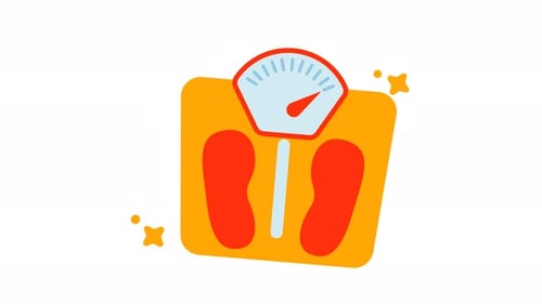 Weight scale with yellow stars