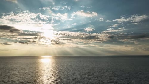 Blue Yellow Sunset Sea