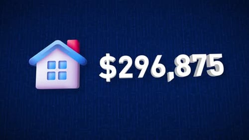 Home Price Increase High Value Count House Animation