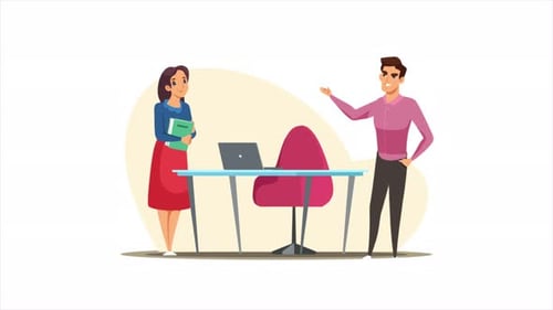 Office Workers Talking Among Themselves About The Project 4K