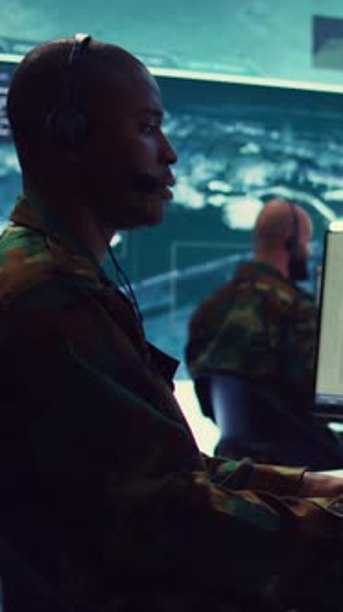 Vertical Video Telecommunications Operator Transmitting Live Information