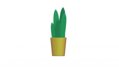 Modern 3D Animated Potted Plant Element