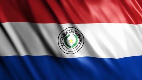 Animated Paraguay National Flag Waving Seamless Loop