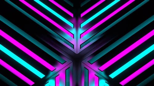 Cyan And Pink Neon Motion Effect Background Vj Loop In 4K