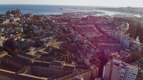 Zumbido sobre Palma De Mallorca.