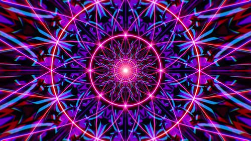 Shining Red Lights Neon Mandala Dj Loop