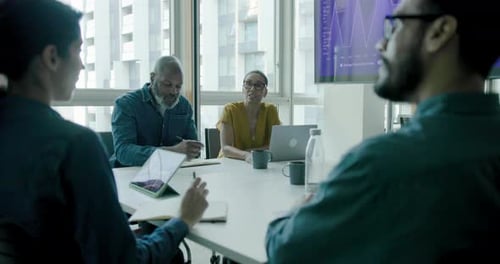 Business People Meeting in Office Meeting room, Discussing Ideas