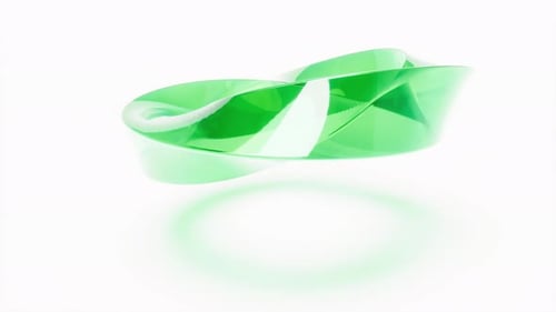 Ruban infini transparent à nœud en verre coloré, élément de conception capable de boucler à l'infini