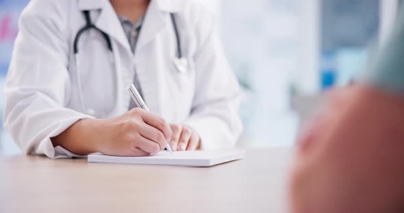 Healthcare Provider Writing on Notepad in Office, Medical Stock Footage ...