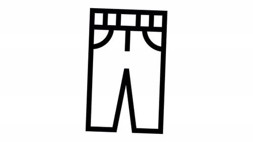 Animated Line Icon of Pants for Fashion Content