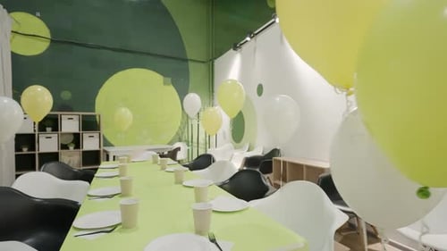 A Modern Dining Space That Features a Lovely Blend of Green and Yellow Decor Accents Creative