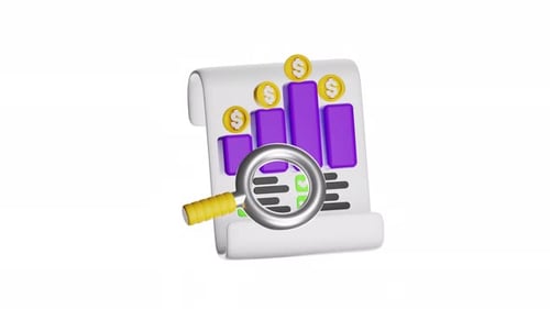 3d Icon Animation Financial Research