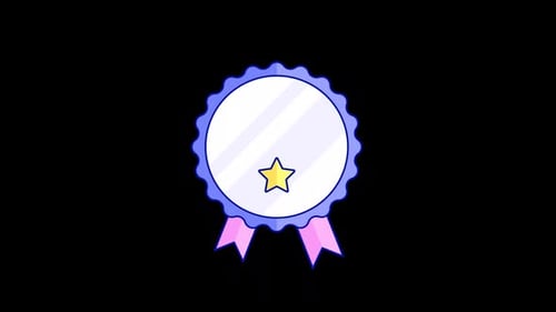 Modern Animated Award Ribbon with Star Badge Design