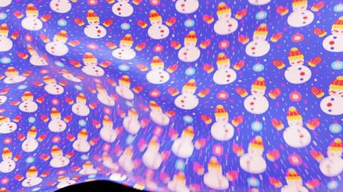 Seamless Fluid Christmas Snowman Pattern Background