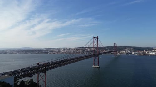 Cityscape of Lisbon with April 25 Bridge ,Portugal 02