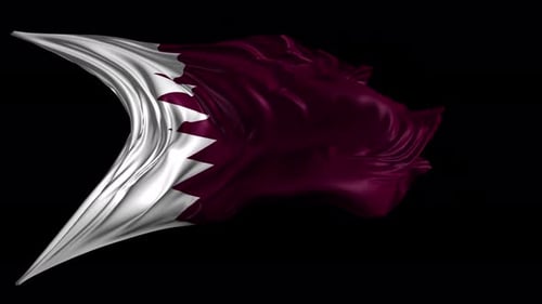 Realistic Waving Flag of Qatar Seamless Loop Animation