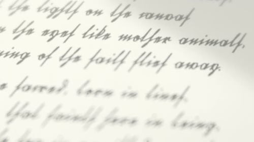 Abstract Close-up of Blurred Handwriting on Paper