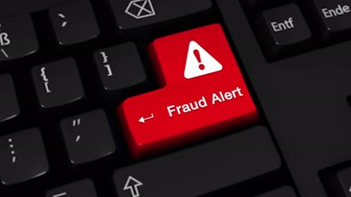 Fraud Alert Rotation Motion On Computer Keyboard Button