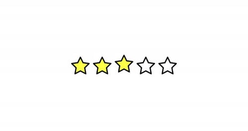 Five Stars Rating Animation Set of Stars Three Star Rating on White Background Product Quality