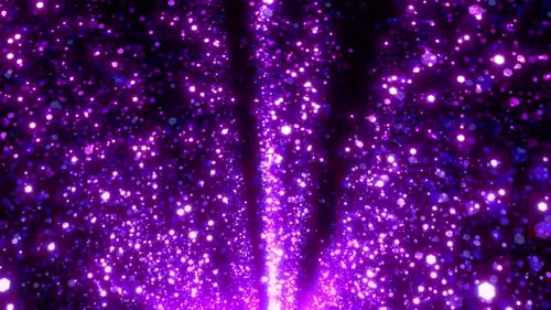 Abstract Glowing Purple Hexagon Particles Motion Background