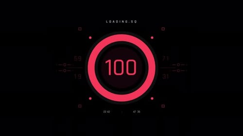 Futuristic Digital Loading Bar UI with Percentage Counter