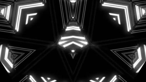 Dynamic black and white tunnel evokes modern futuristic feel