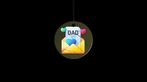 Modern 3D Animated Icon for Dad with Hearts