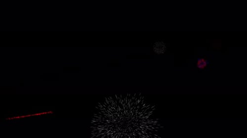 Fireworks Display Background Overlay, Fourth of July, New Years Eve with Moderate amount of Red, Whi