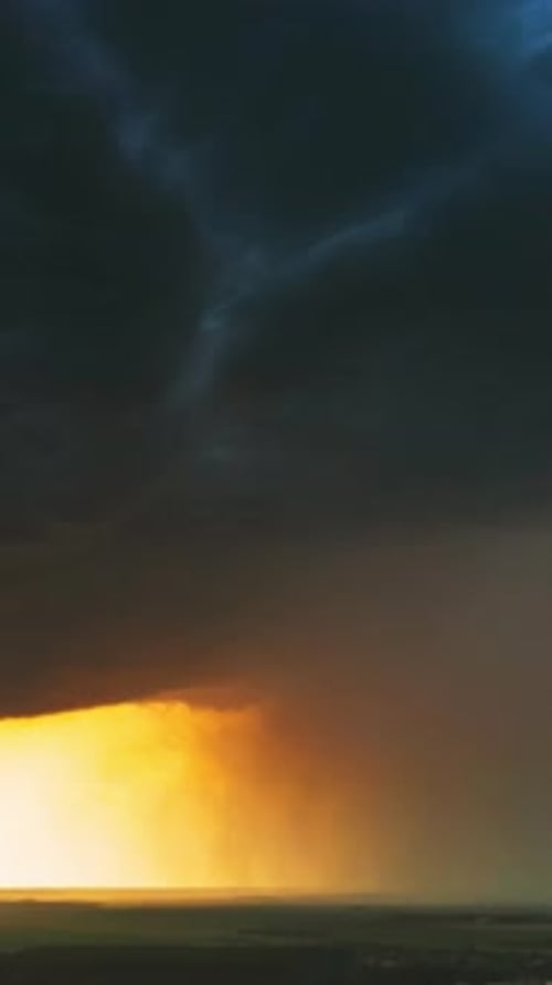 Aerial View Storm Cloudy Rainy