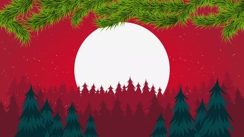 Christmas santa crossing moon animation 06 - 4K