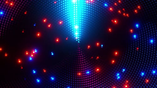 Dynamic Neon Grid Lights Abstract Background Loop