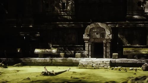 Ruines d'anciens temples au Cambodge illuminées par une douce lumière naturelle