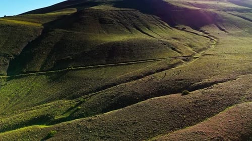 Trekking across a magnificent mountain landscape