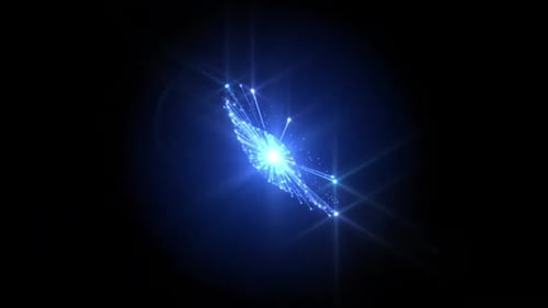 Dynamic Blue Particle Network Light Tunnel