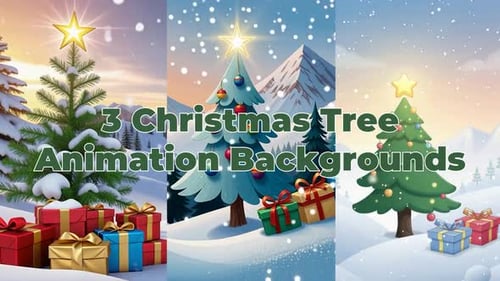 Animated Christmas Tree Background with Falling Snow